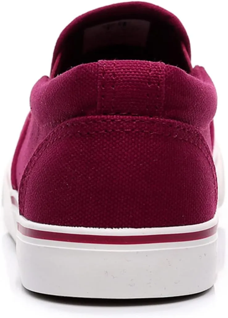 Women Canvas Slip-On Sneakers Soft Walking Shoes Rubber Sole Flat Loafers