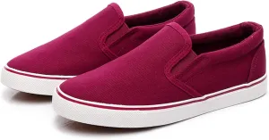 Women Canvas Slip-On Sneakers Soft Walking Shoes Rubber Sole Flat Loafers
