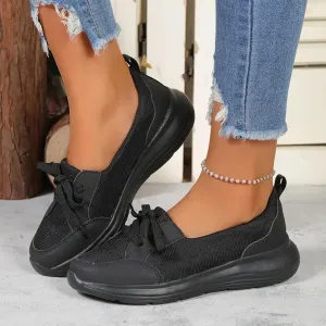 Women Lace up Low Top Loafer Shoes,Breathable Canvas Flat Shoes,Orthopedic Casual Walking Loafers, Soft Sole Non-Slip Sneakers
