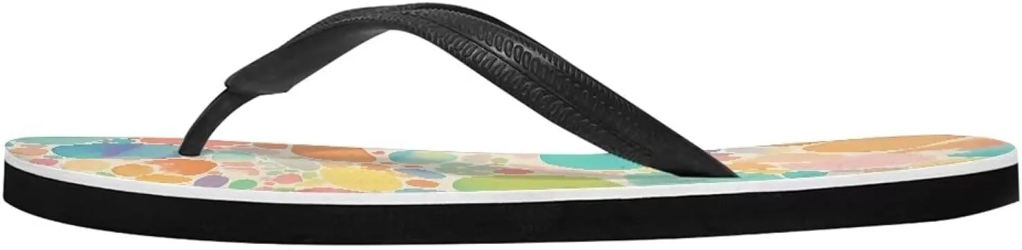 Women Pig Cat Bunny Print Flip Flop Sandal, American Flag Lightweight Thong Sandals Comfort Summer Beach Slippers