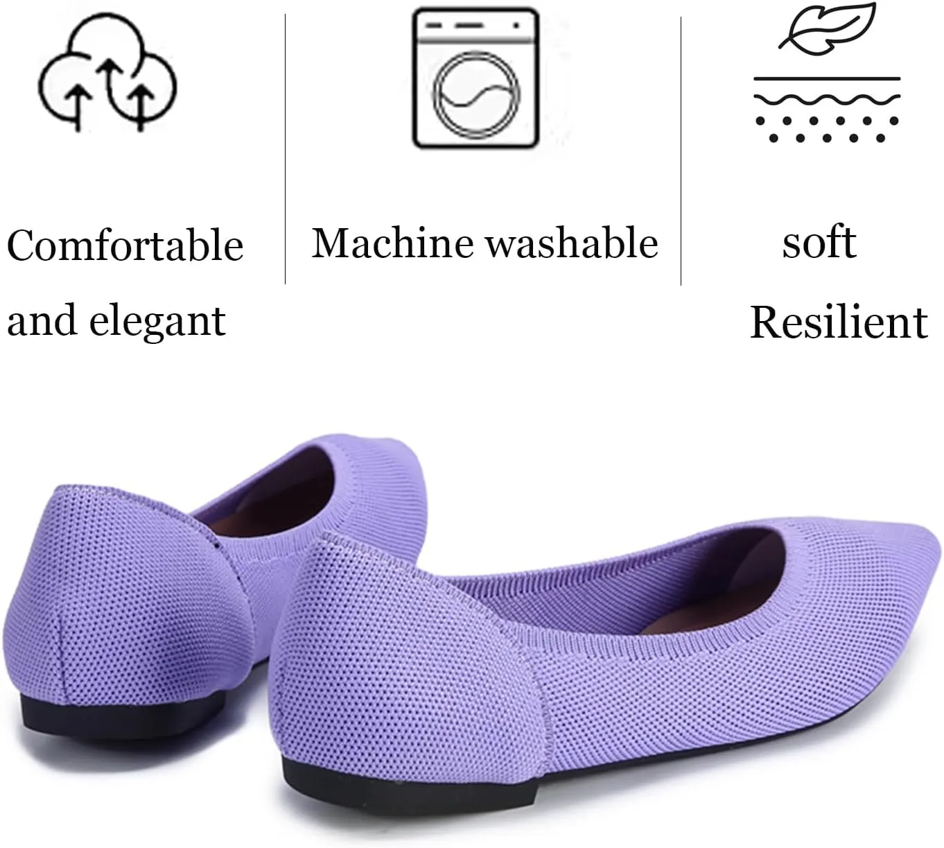 Women's Ballet Flats Comfort Breathable Mesh Knit Leopard Black Pointed Toe Slip On Shoes