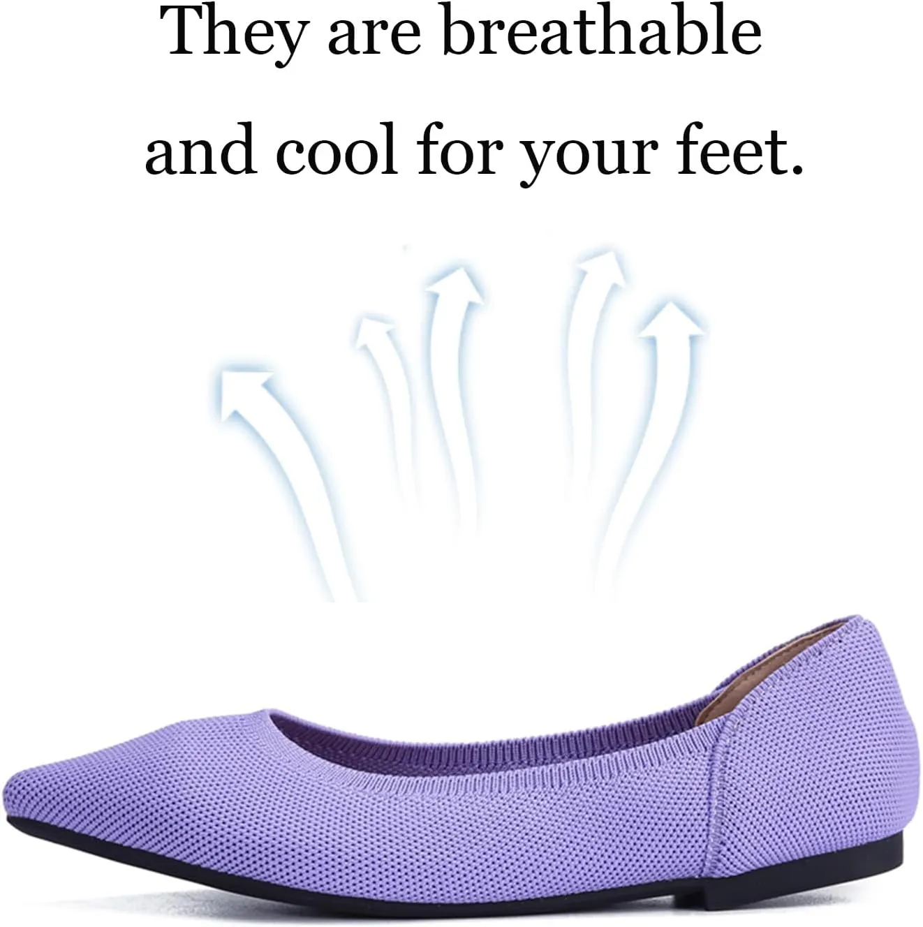 Women's Ballet Flats Comfort Breathable Mesh Knit Leopard Black Pointed Toe Slip On Shoes