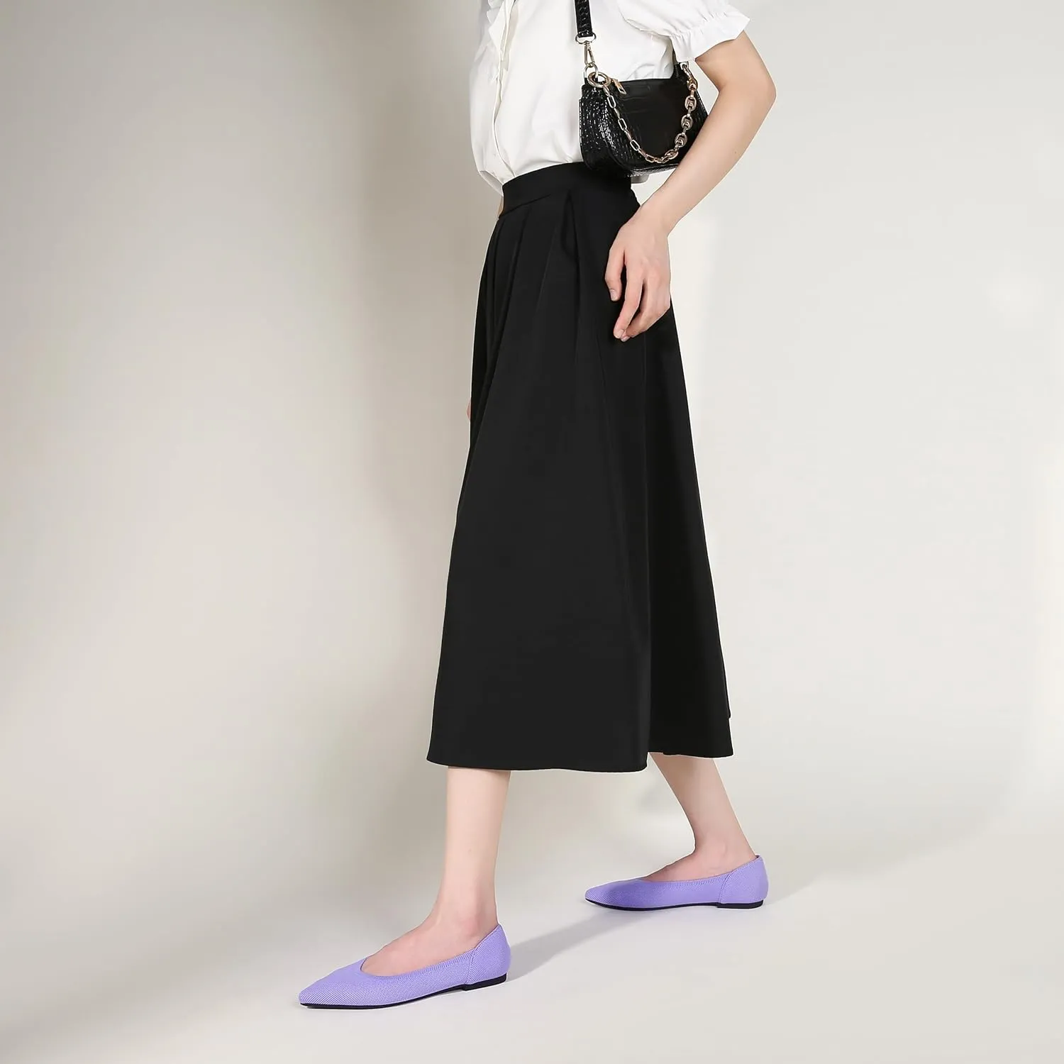 Women's Ballet Flats Comfort Breathable Mesh Knit Leopard Black Pointed Toe Slip On Shoes