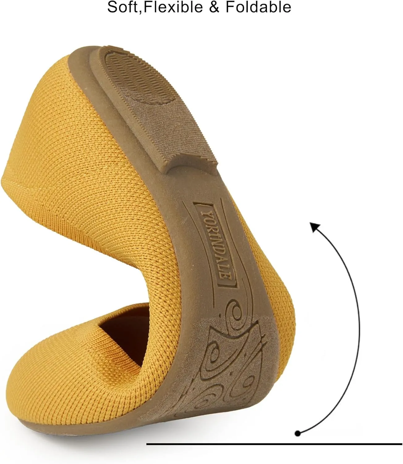 Women's Ballet Flats Soft Knit Lightweight Round Toe Slip On Comfort Ballerina Flat Shoes for Walking Low Wedge Soft
