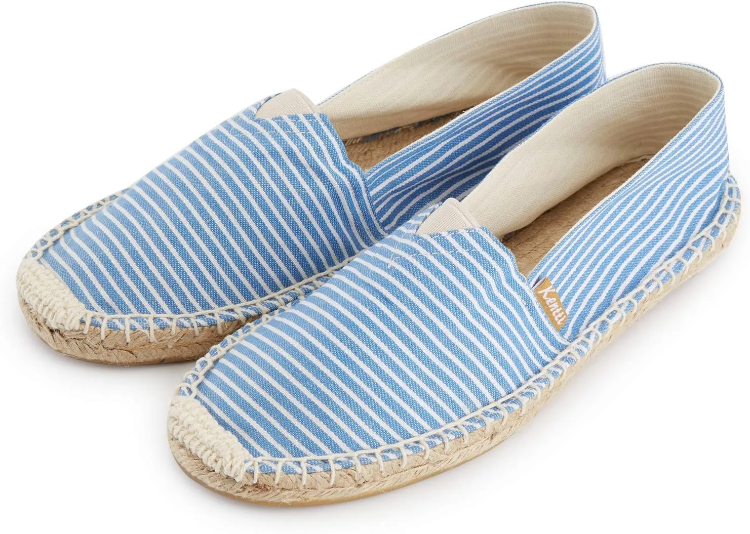 Women's Breathable Canvas Stripe Slip on Flat Espadrilles