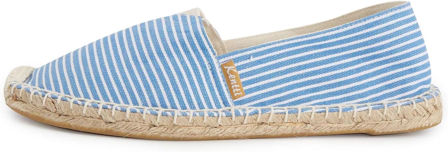 Women's Breathable Canvas Stripe Slip on Flat Espadrilles