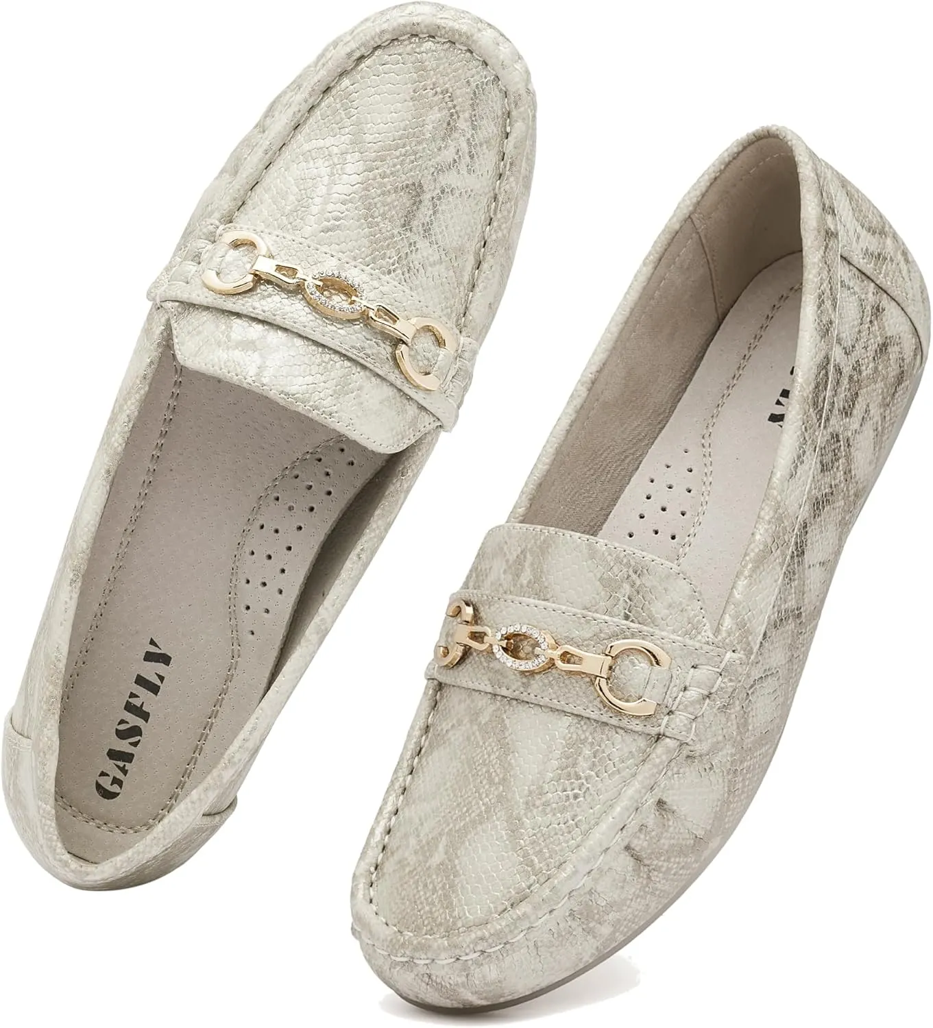 Women's Business Loafers Work Casual Flats Shoes Lightweight Penny PU Leather Slip On Walking Shoes