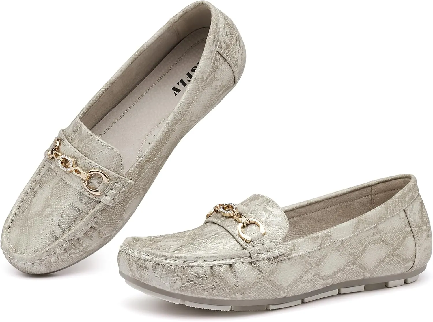 Women's Business Loafers Work Casual Flats Shoes Lightweight Penny PU Leather Slip On Walking Shoes