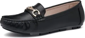 Women's Business Loafers Work Casual Flats Shoes Lightweight Penny PU Leather Slip On Walking Shoes