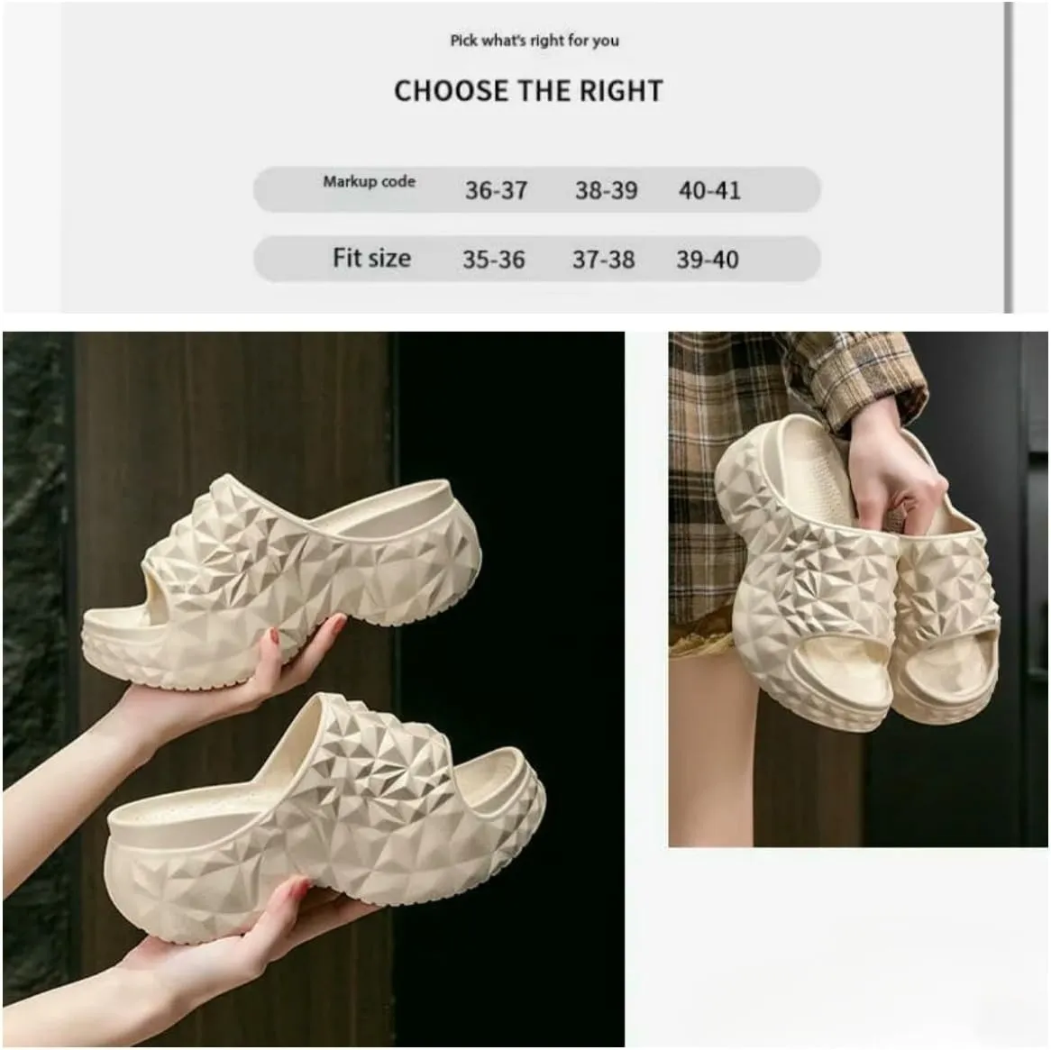 Women's Clogs Women Fashion Slippers 6Cm Outdoor Slippers Eva Soft Flip Flops Thick Sole Non-Slip Sandals