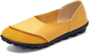Women's Cowhide Leather Loafers Flats Moccasins Slip-On