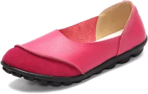 Women's Cowhide Leather Loafers Flats Moccasins Slip-On