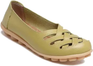 Women's Cowhide Leather Loafers Flats Sandals Slip-On