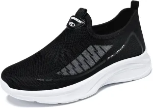 Women's Flat Breathable Fly Woven Mesh Sneakers,Casual Fashion Non-Slip Walking Shoes Comfortable Soft Sole Slip-on Loafers Tennis Shoes