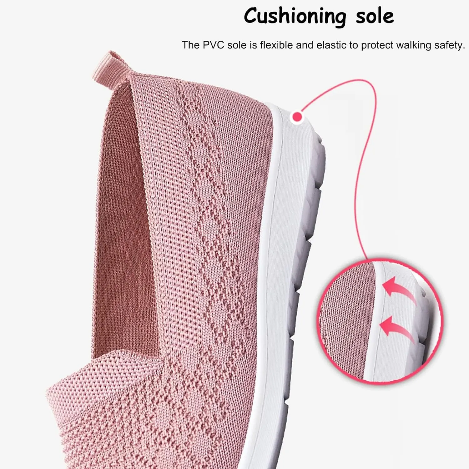 Women's Flat Breathable Fly Woven Mesh Sneakers,Casual Fashion Non-Slip Walking Shoes Comfortable Soft Sole Slip-on Loafers Tennis Shoes