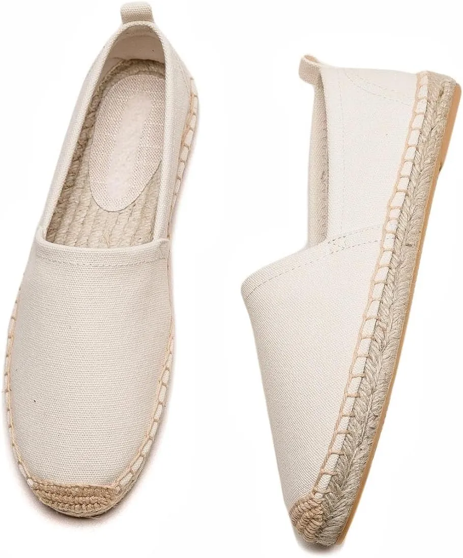 Women's Flat Espadrilles - Soft Women Sneakers Canvas Espadrille Fashion Simple Design Non-Slip Sole Suitable for Summer,Spring,Autumn Any Scenario