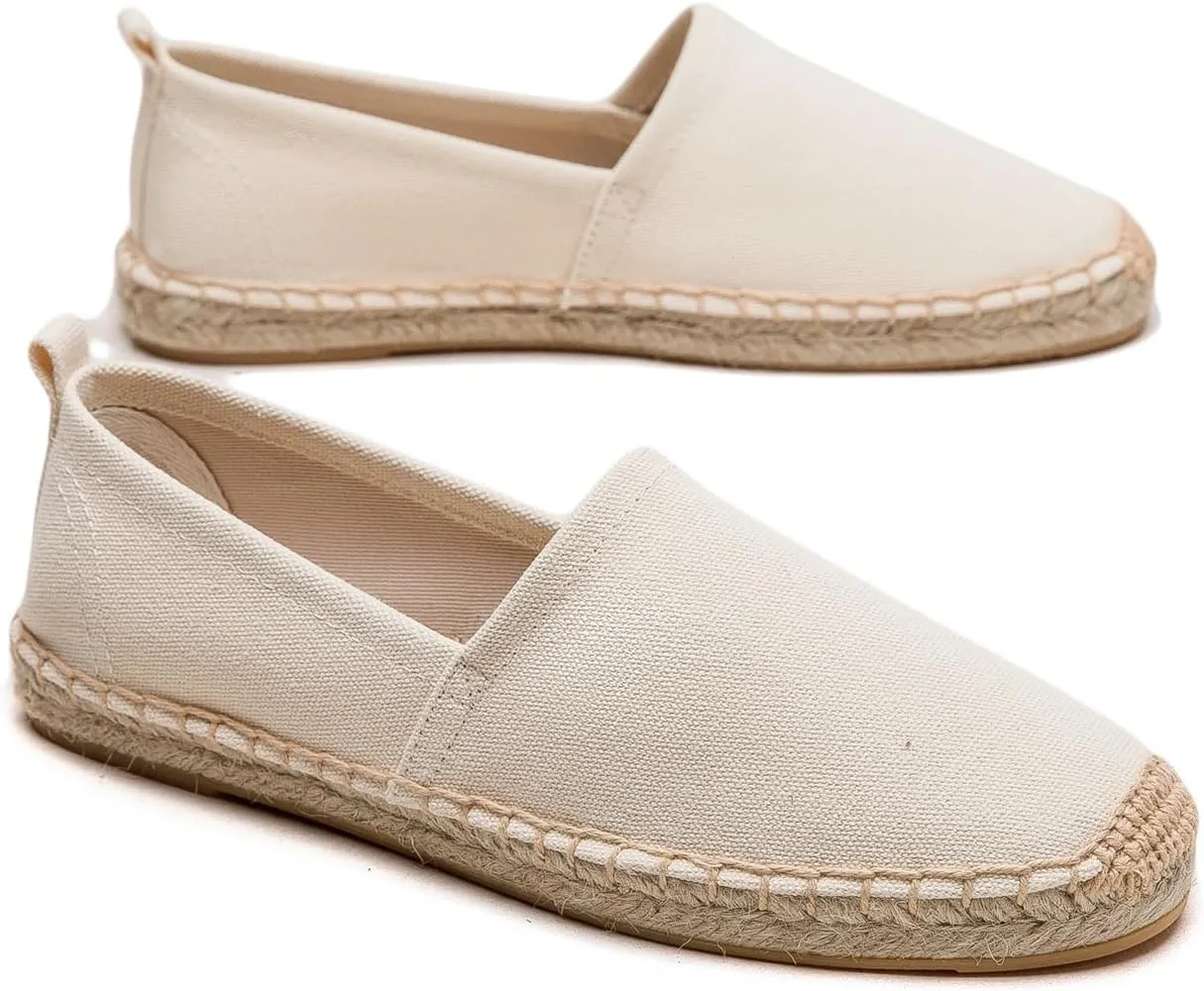 Women's Flat Espadrilles - Soft Women Sneakers Canvas Espadrille Fashion Simple Design Non-Slip Sole Suitable for Summer,Spring,Autumn Any Scenario