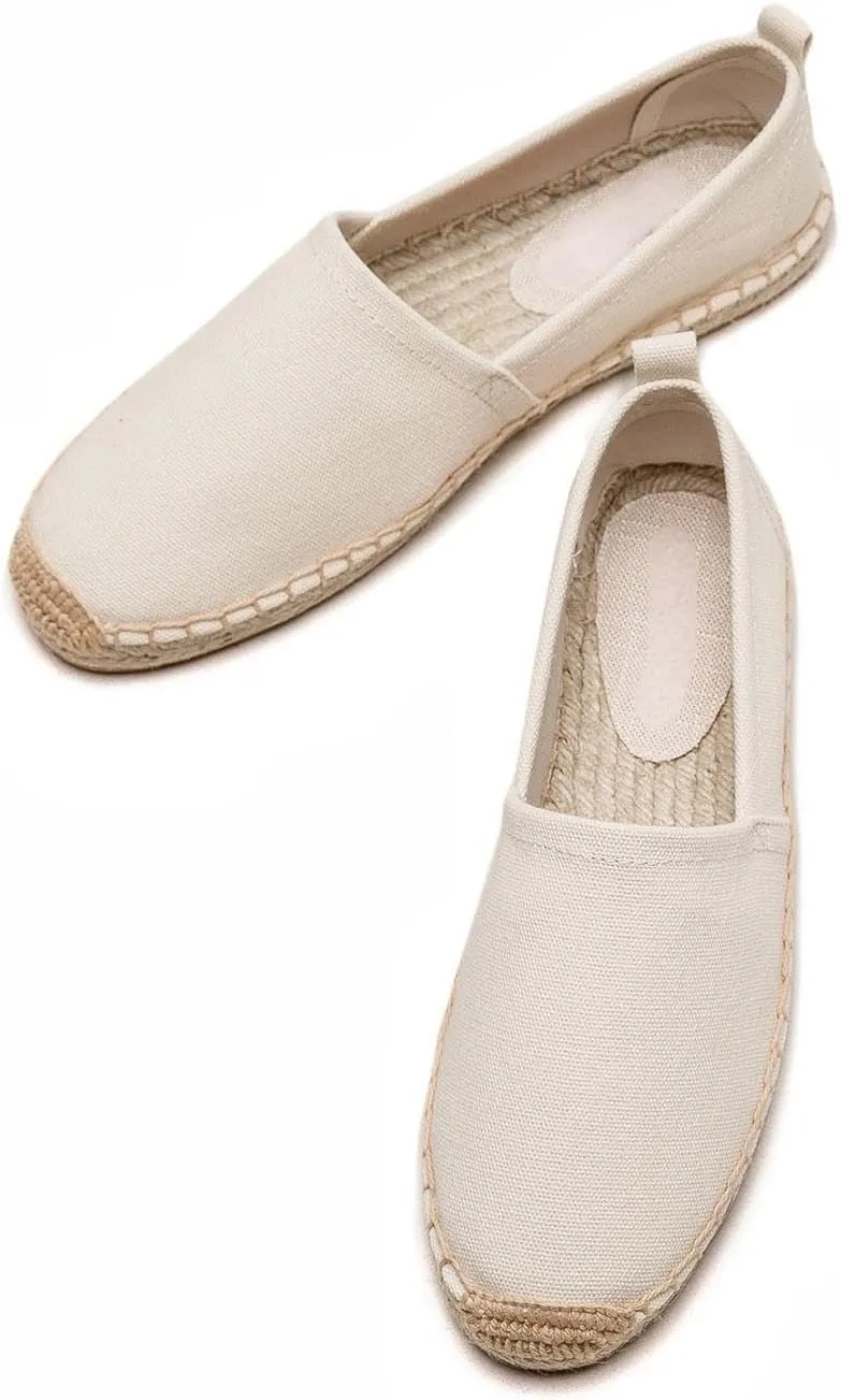 Women's Flat Espadrilles - Soft Women Sneakers Canvas Espadrille Fashion Simple Design Non-Slip Sole Suitable for Summer,Spring,Autumn Any Scenario