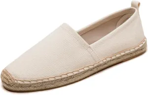 Women's Flat Espadrilles - Soft Women Sneakers Canvas Espadrille Fashion Simple Design Non-Slip Sole Suitable for Summer,Spring,Autumn Any Scenario