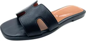 Women's Flat Sandals.Flat Sandals with Unique Design, PU Leather Handcrafted Slippers,Versatile for Vacation, Home, Casual Wear, Gift