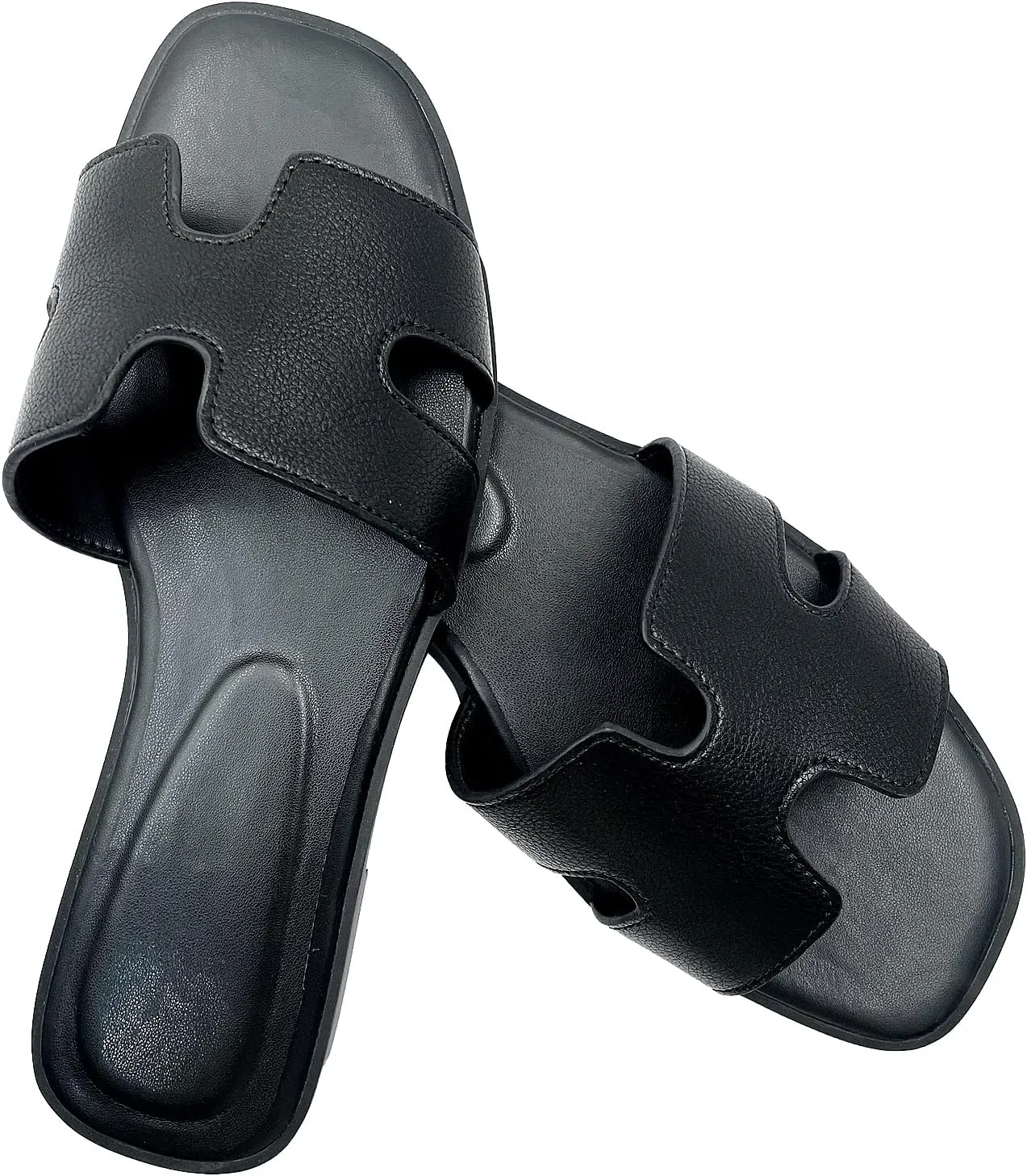 Women's Flat Sandals.Flat Sandals with Unique Design, PU Leather Handcrafted Slippers,Versatile for Vacation, Home, Casual Wear, Gift