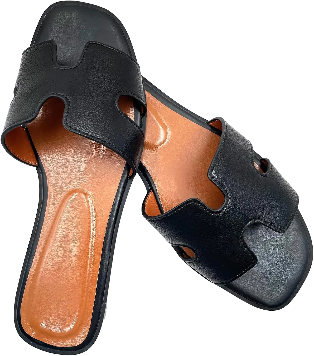 Women's Flat Sandals.Flat Sandals with Unique Design, PU Leather Handcrafted Slippers,Versatile for Vacation, Home, Casual Wear, Gift