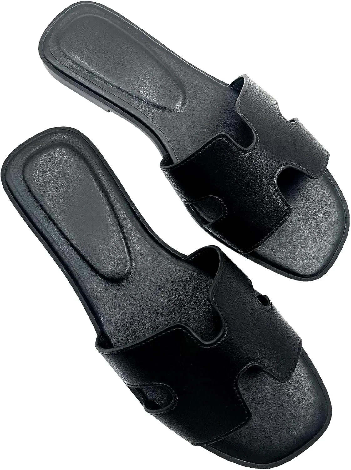 Women's Flat Sandals.Flat Sandals with Unique Design, PU Leather Handcrafted Slippers,Versatile for Vacation, Home, Casual Wear, Gift