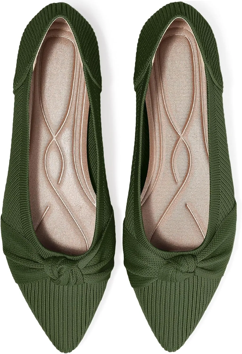 Women's Flats Shoes Comfortable Dressy Pointed Toe Knit Washable Ballet Flat