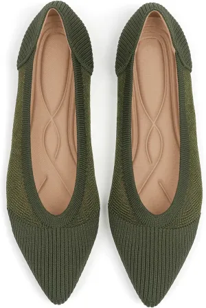 Women's Flats Shoes Pointed Toe Knit Ballet Comfortable Dressy Mesh Flat