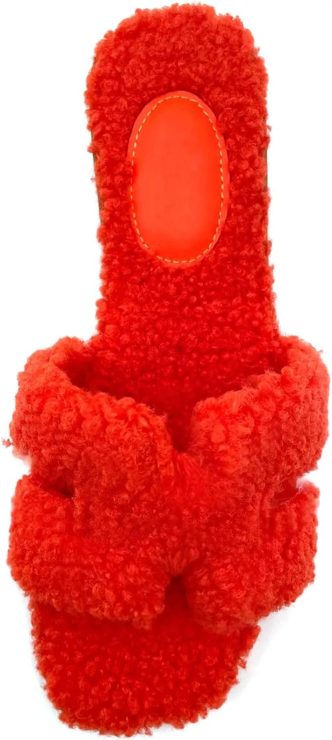 Women's Furry Slippers: Versatile Indoor/Outdoor Slippers with Plush Cotton Upper and Soft Sole - Perfect for Parties, Gatherings, Casual Wear, Vacations, and Beach Days