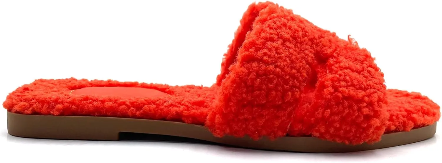 Women's Furry Slippers: Versatile Indoor/Outdoor Slippers with Plush Cotton Upper and Soft Sole - Perfect for Parties, Gatherings, Casual Wear, Vacations, and Beach Days