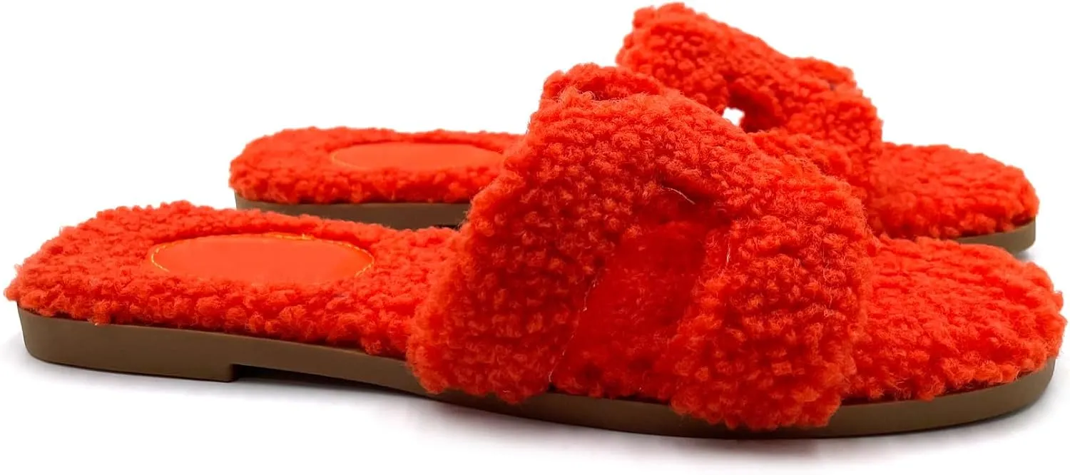 Women's Furry Slippers: Versatile Indoor/Outdoor Slippers with Plush Cotton Upper and Soft Sole - Perfect for Parties, Gatherings, Casual Wear, Vacations, and Beach Days