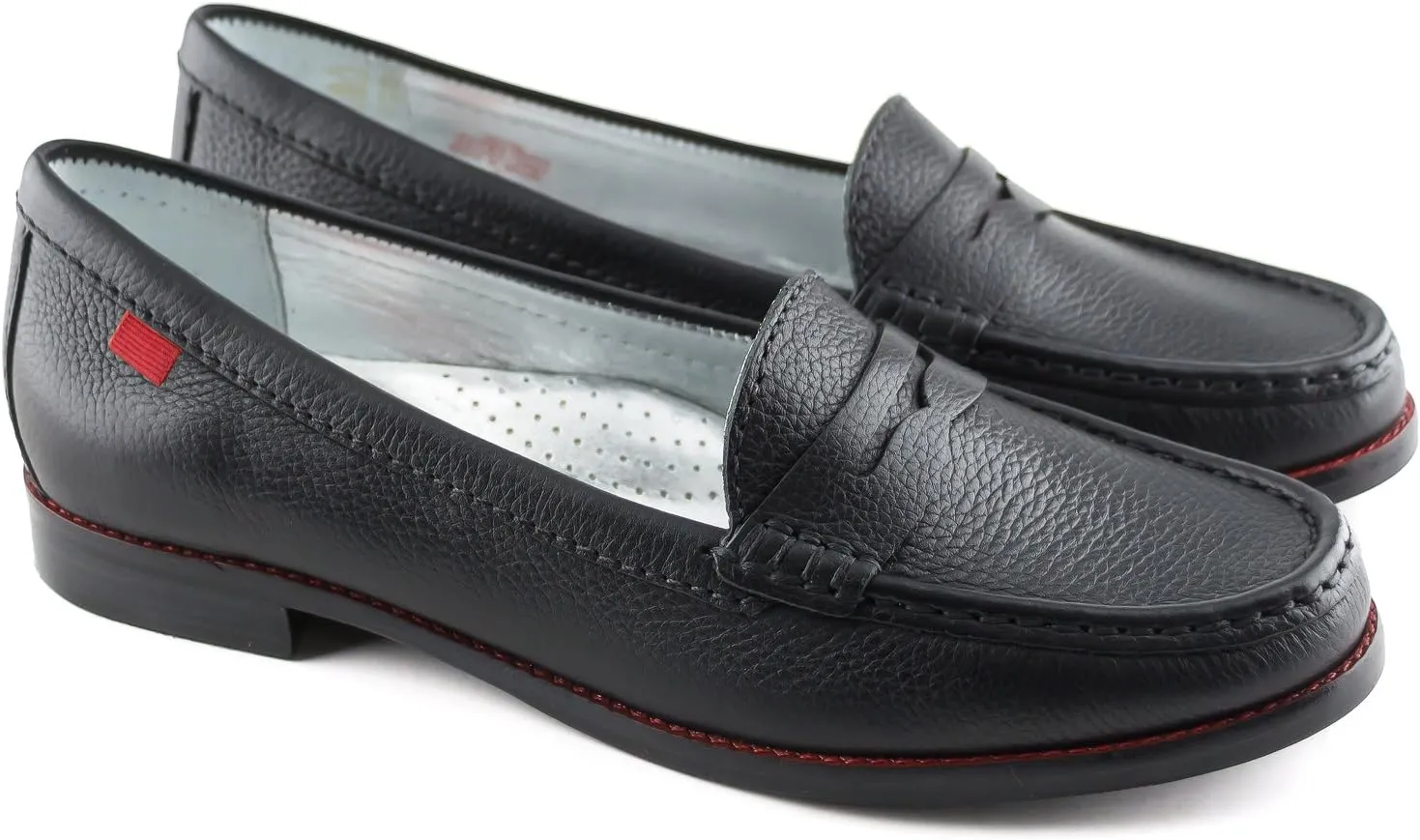 Womens Genuine Leather Comfort Slip on Penny Loafers