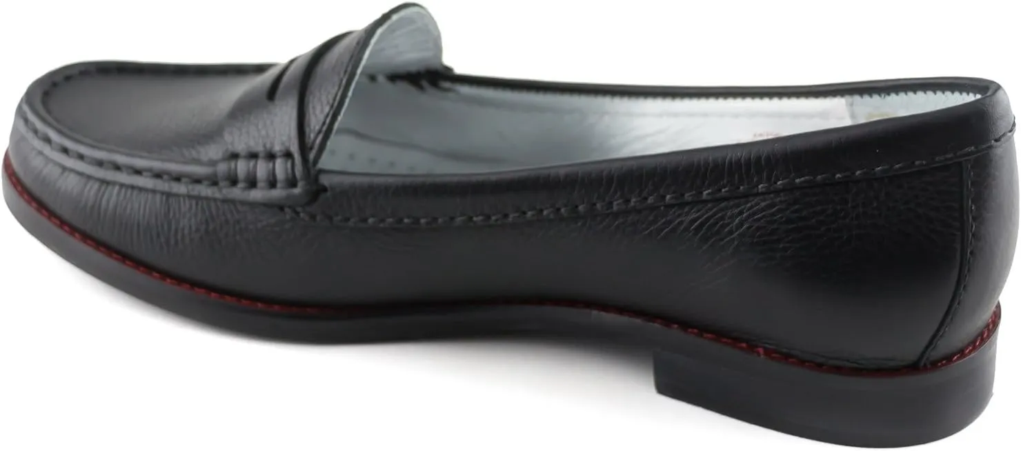 Womens Genuine Leather Comfort Slip on Penny Loafers