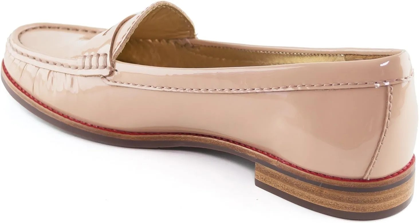 Womens Genuine Leather Comfort Slip on Penny Loafers