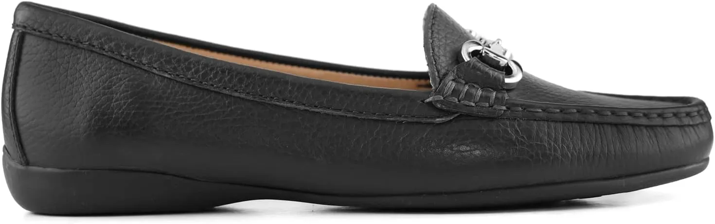 Women's Genuine Leather Slip on Buckle Loafer