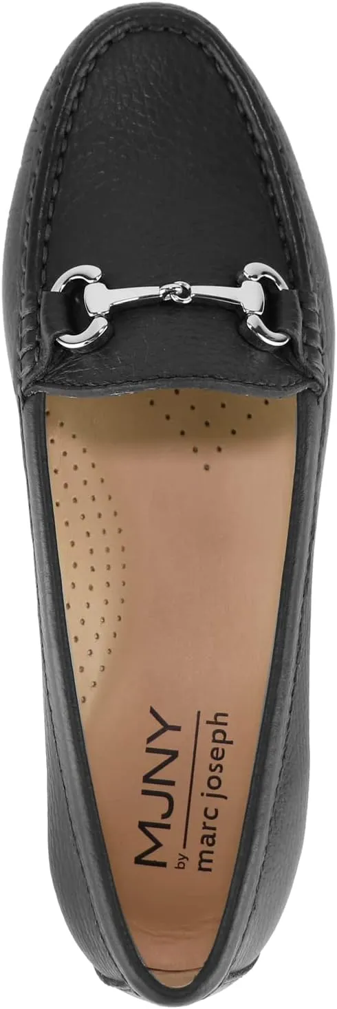 Women's Genuine Leather Slip on Buckle Loafer