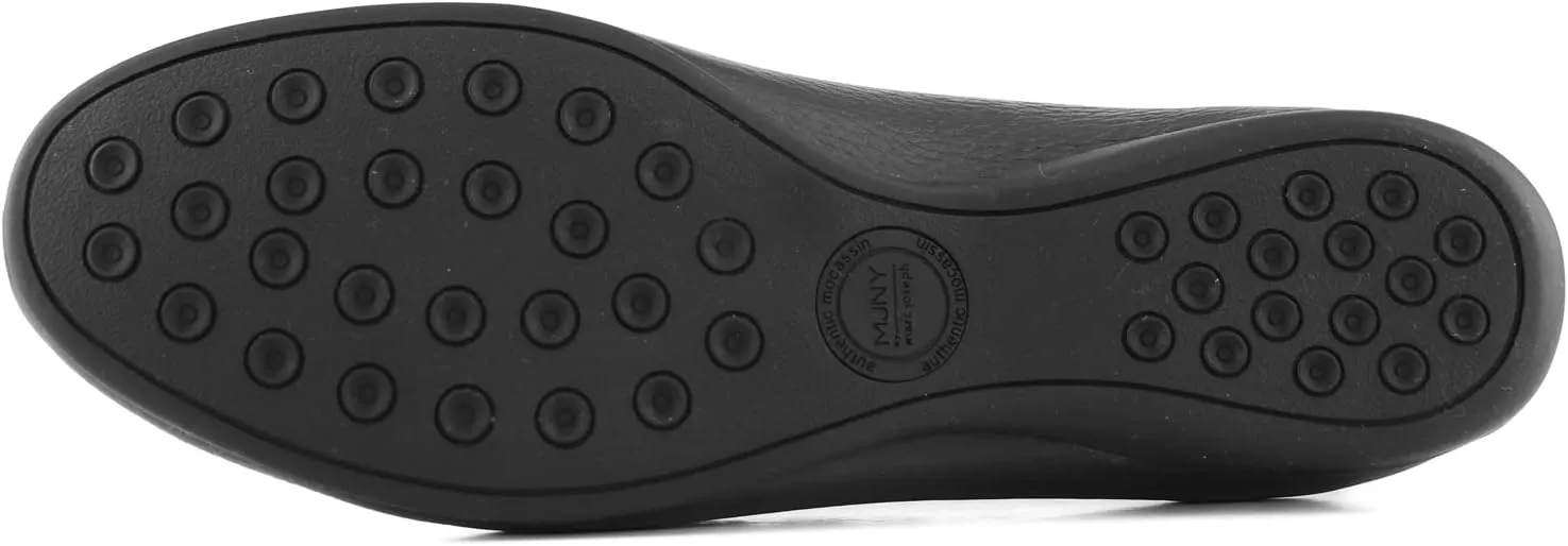Women's Genuine Leather Slip on Buckle Loafer