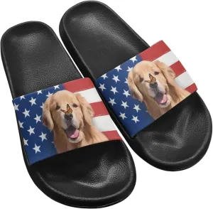Womens Indoor Bathroom Quick-dry Shower Slides Non-Slip Outdoor Fashion Painted Summer Beach Sandal SizeUS 5-12.5