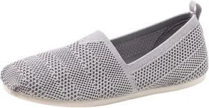 Women's Knit Flat Shoes,Classic Casual Washable Shoes,Comfortable Walking Slip-On Ballerina Square Toe Shoes for Women