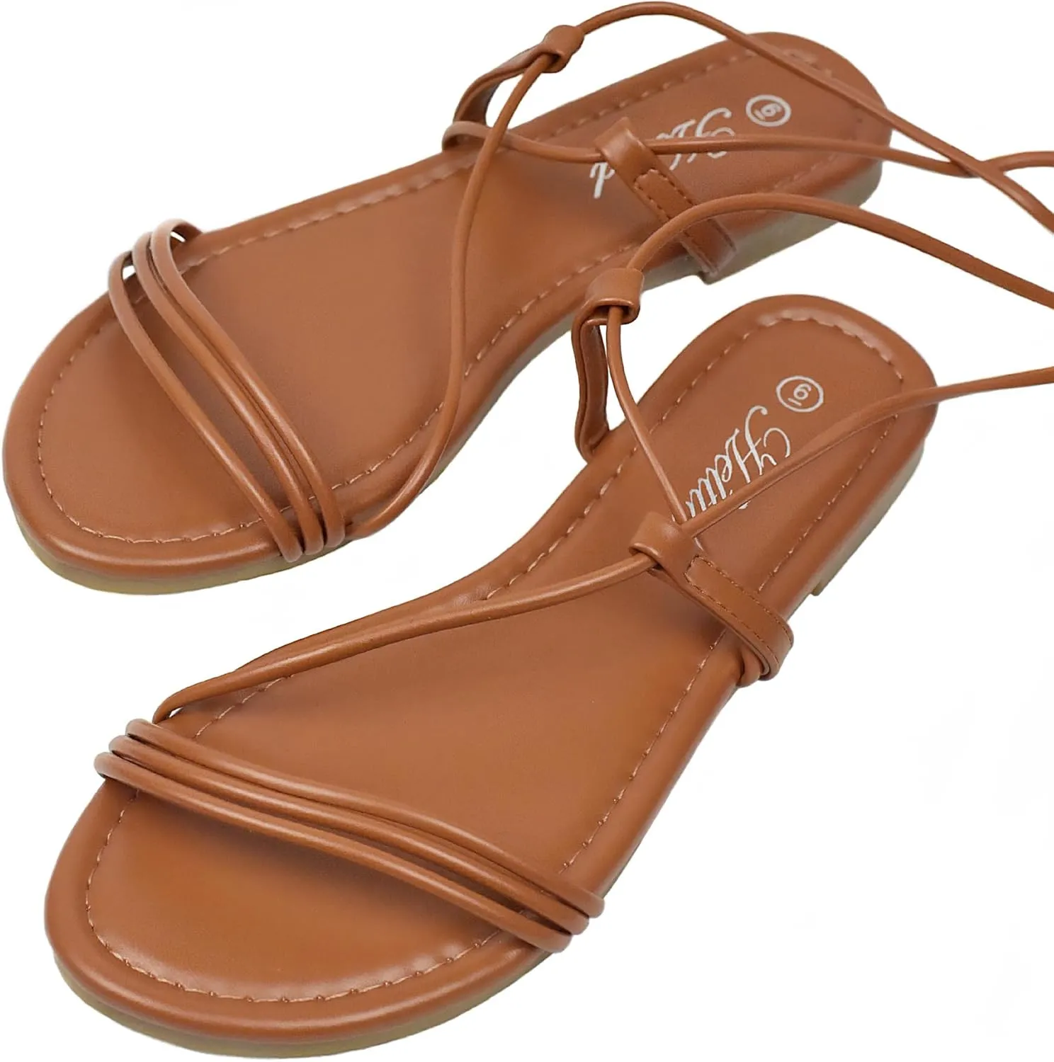 Women's Lace up Strappy Flat Sandals Open Toe Tie up Gladiator Dressy Sandals