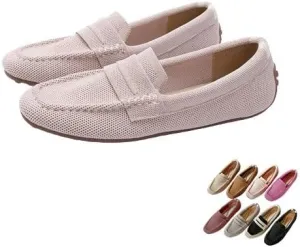 Women’s Lightweight Knit Loafers Driving Loafer,Slip On Flat Boat Shoes Flat Bottom Breathable Loafer Shoes