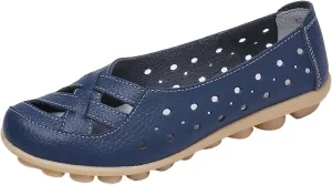 Womens Loafers Comfortable Orthopedic Breathable Leather Soft Sole Flats Driving Walking Casual Slip On Penny Shoes