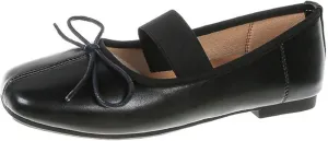 Women's Mary Jane Ballet Flat Shoes Comfort Square Toe Soft Sole Antiskid Elastic Ankle Strap Casual Dress Shoes Vintage Bow Tie Mary Janes