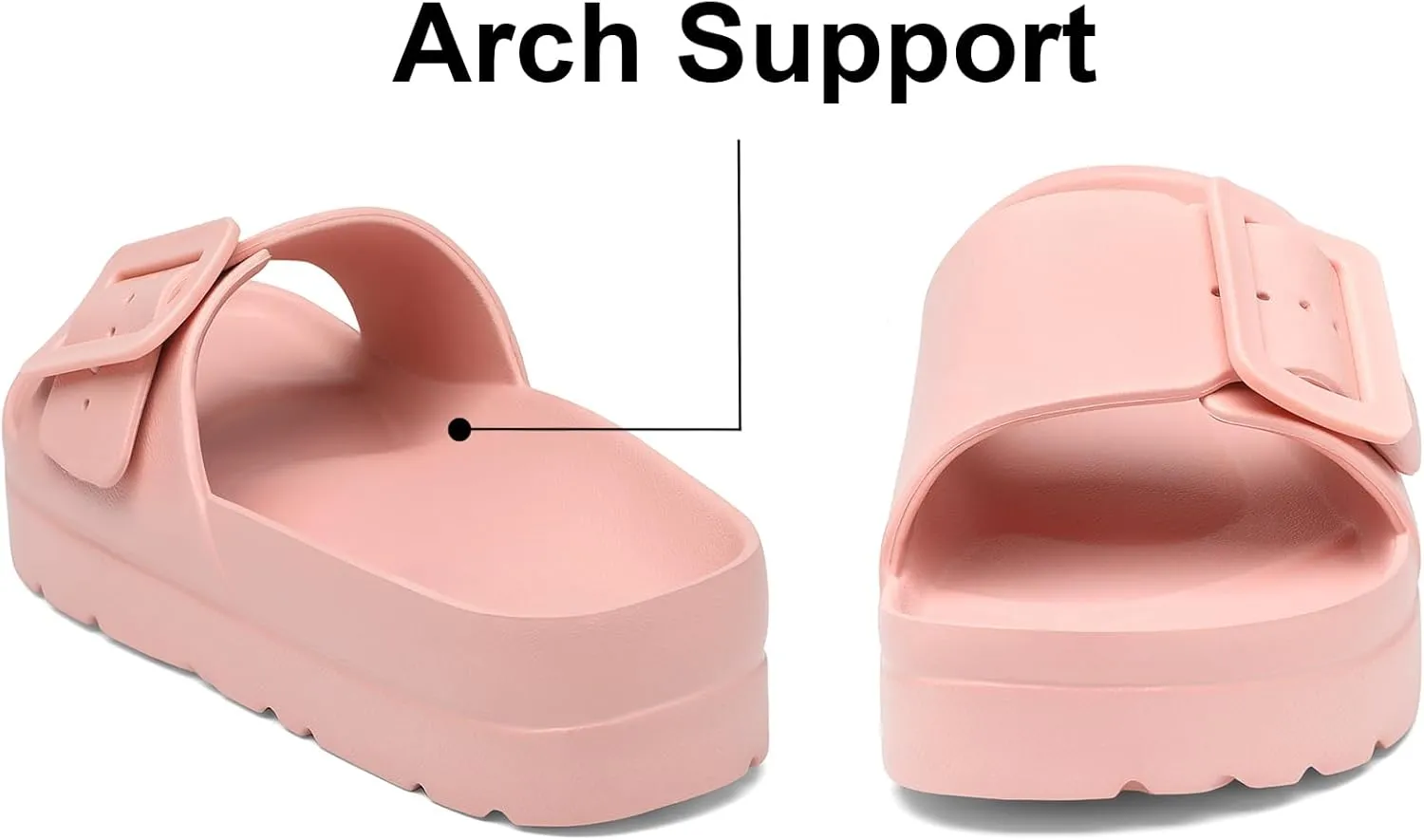 Women's Platform & Wedge Sandals with Arch Support for Woman Slides Comfort Lightweight Outdoor Slippers Ultra Cushion