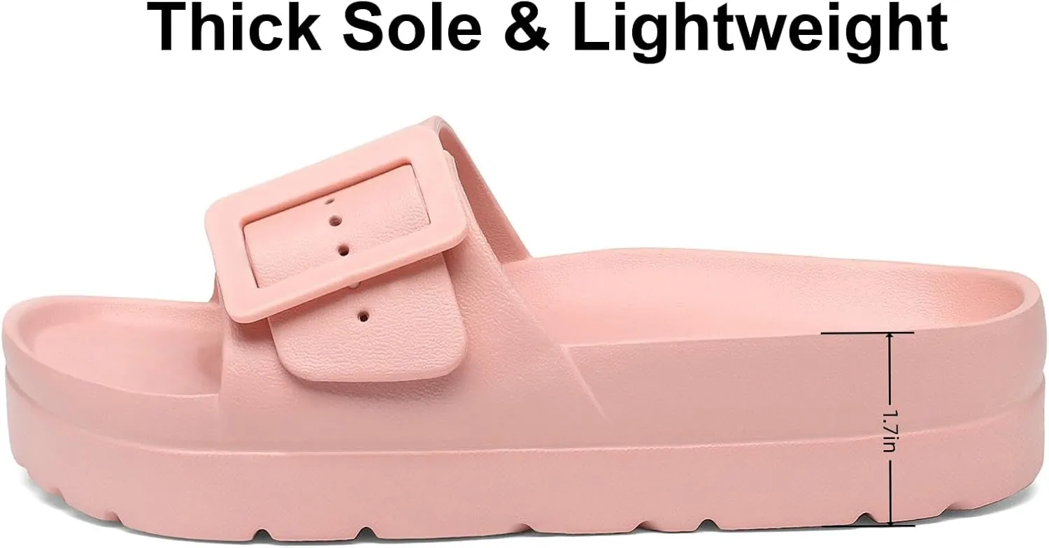Women's Platform & Wedge Sandals with Arch Support for Woman Slides Comfort Lightweight Outdoor Slippers Ultra Cushion