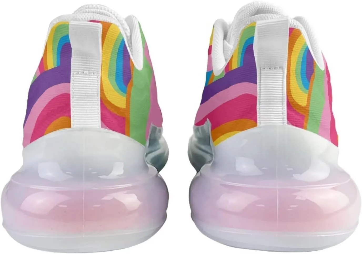 Women's Rainbow Sneaker Cozy Lightweight Air Cushion Footwear Travel Sneaker Breathable Anti-Slip Walking Shoes for Women US 6-11