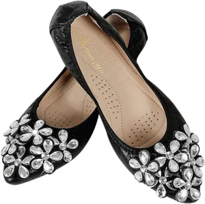 Women's Rhinestone Flats Sequins Wedding Shoes Comfort Pointed Toe Ballet Flat Shoe Low Heel Dress Shoe