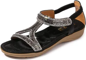 Womens Sandals Summer Dressy Flat Sandals Casual Comfortable Beach Bohemian Sandal Flat Shoes