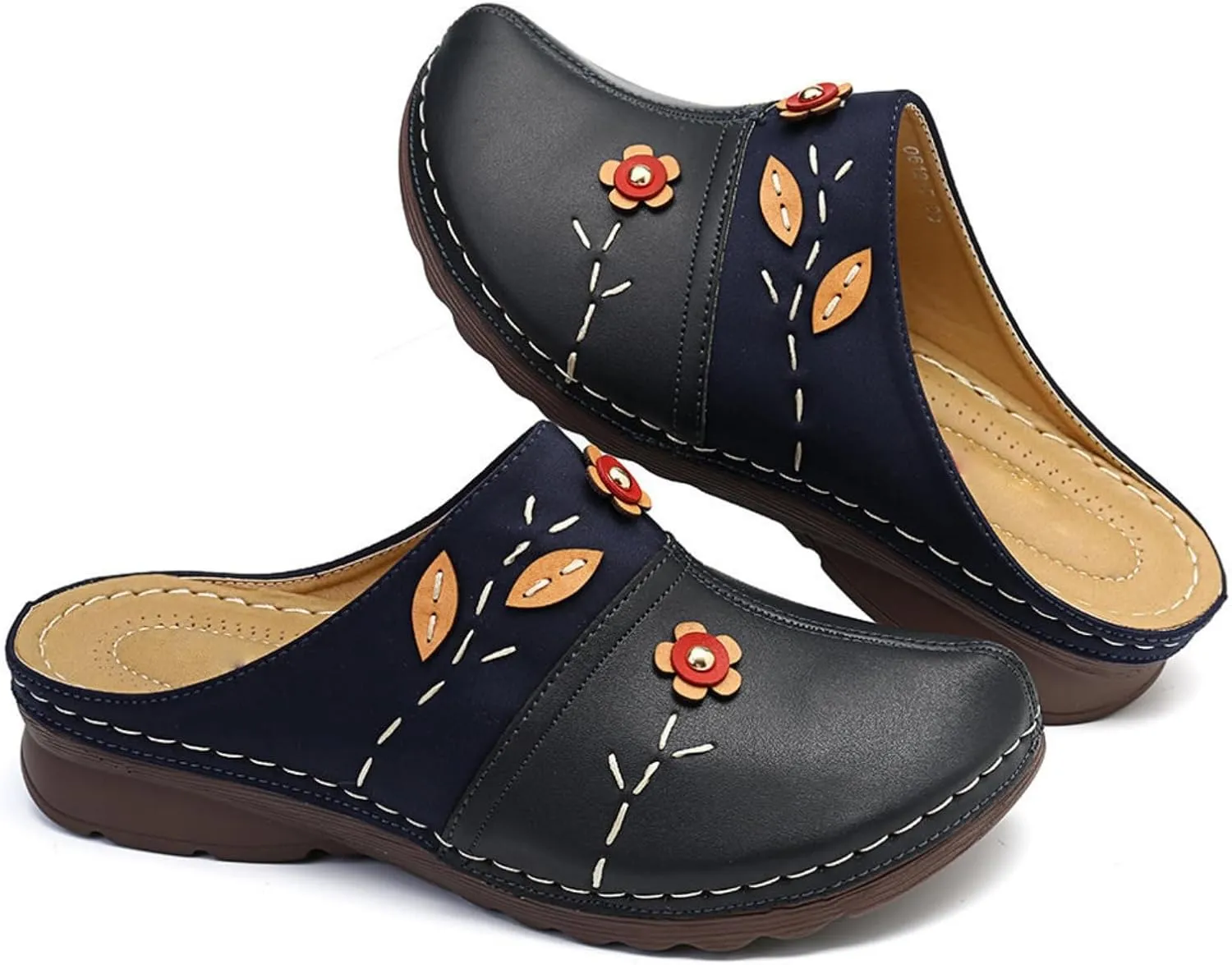 Womens Sandals Vintage Ethnic Style Floral Sandals Lightweight Shoes Summer Fashion Dressy Sandals Lambskin Sandal